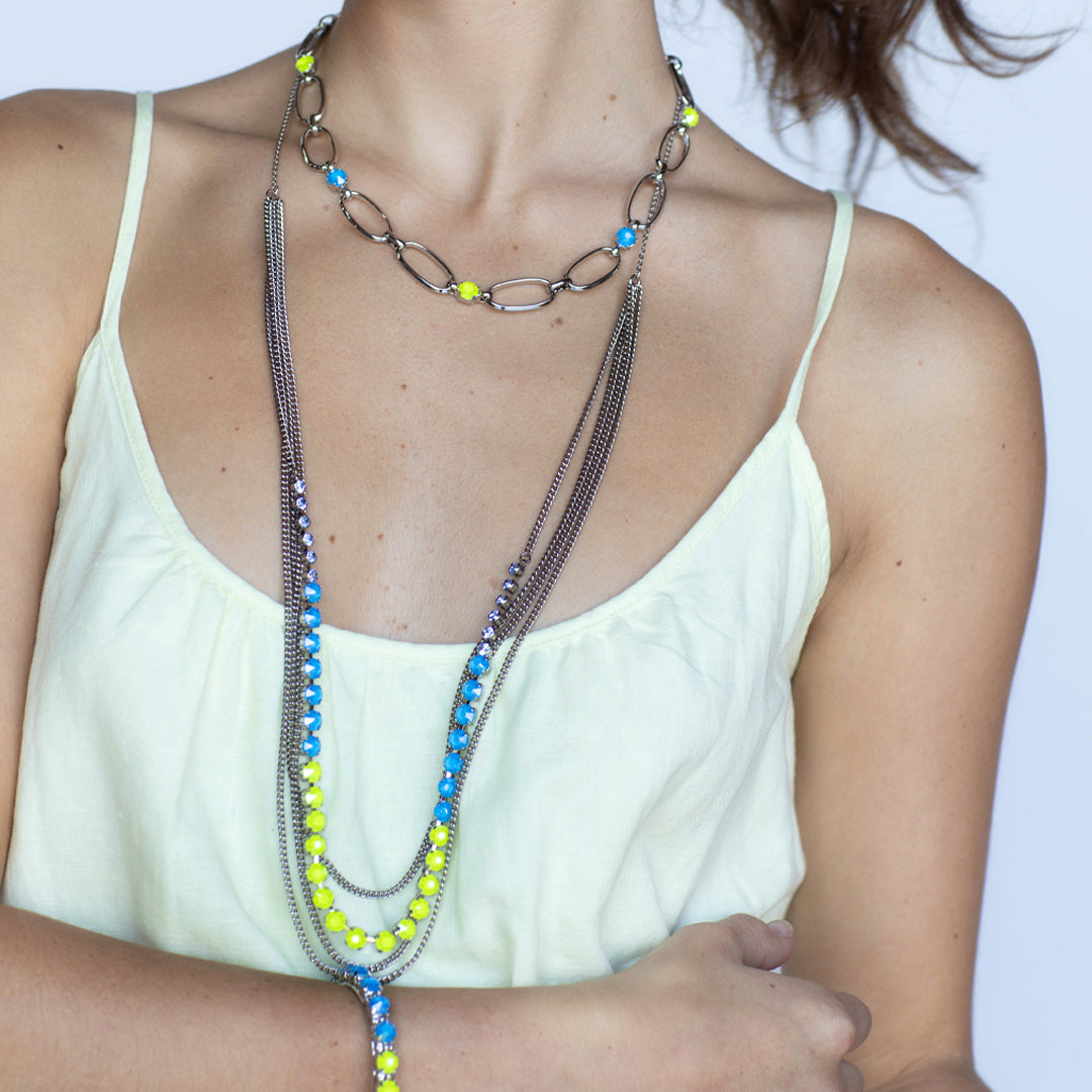 Layer It On Multi-Strand Layered Necklace - NCR73PDBPY